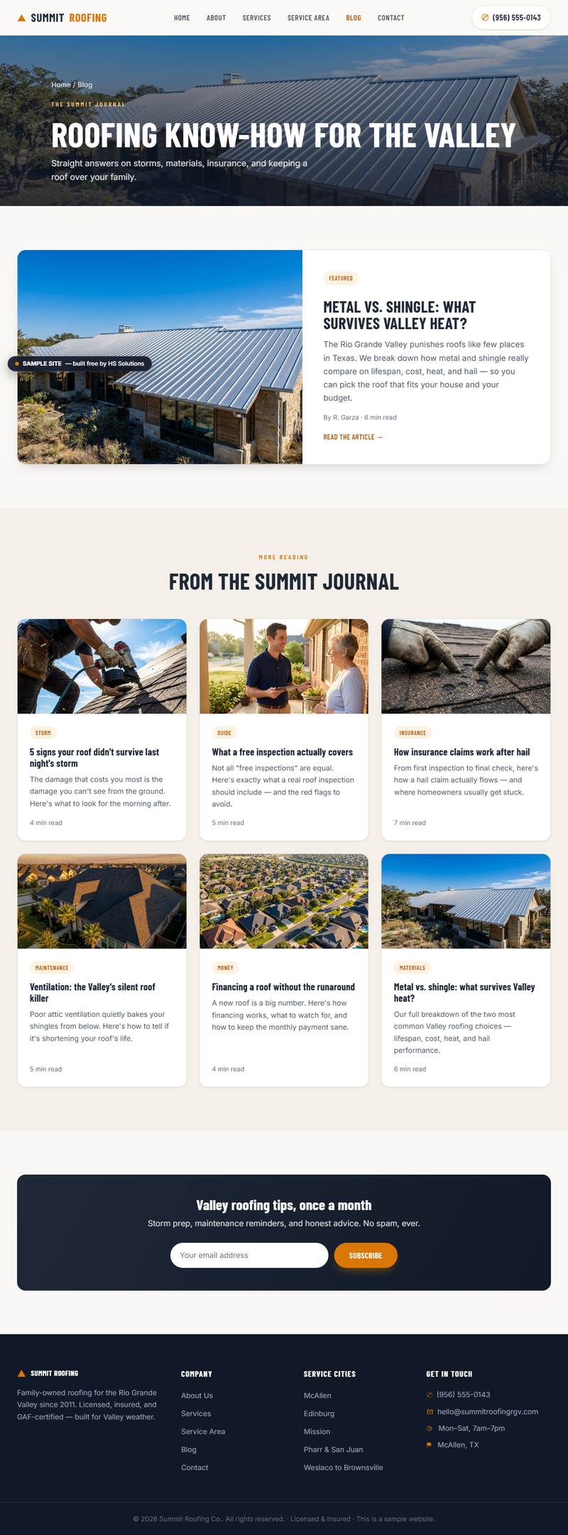 Sample blog page, full length