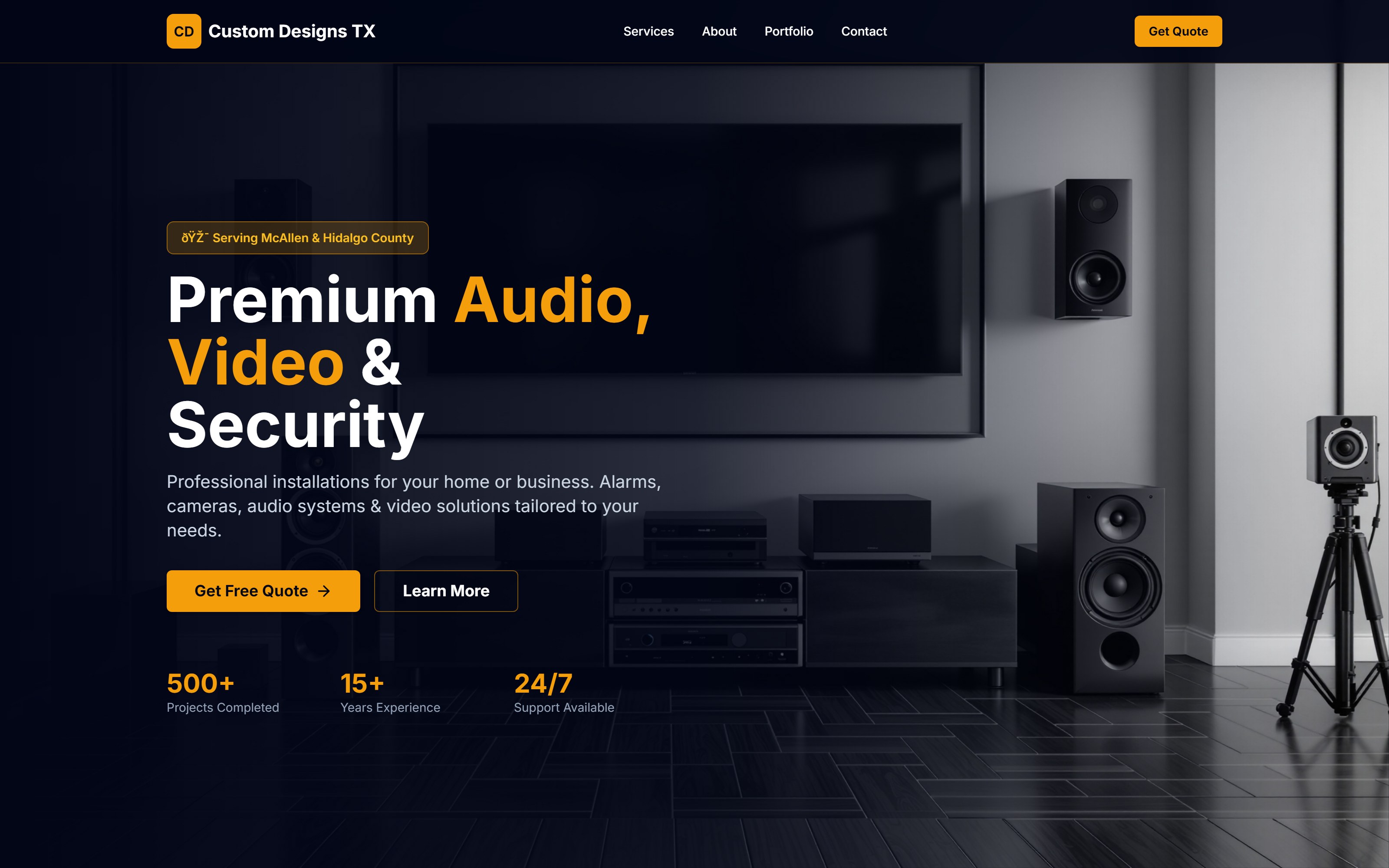 Audio video and security installer website
