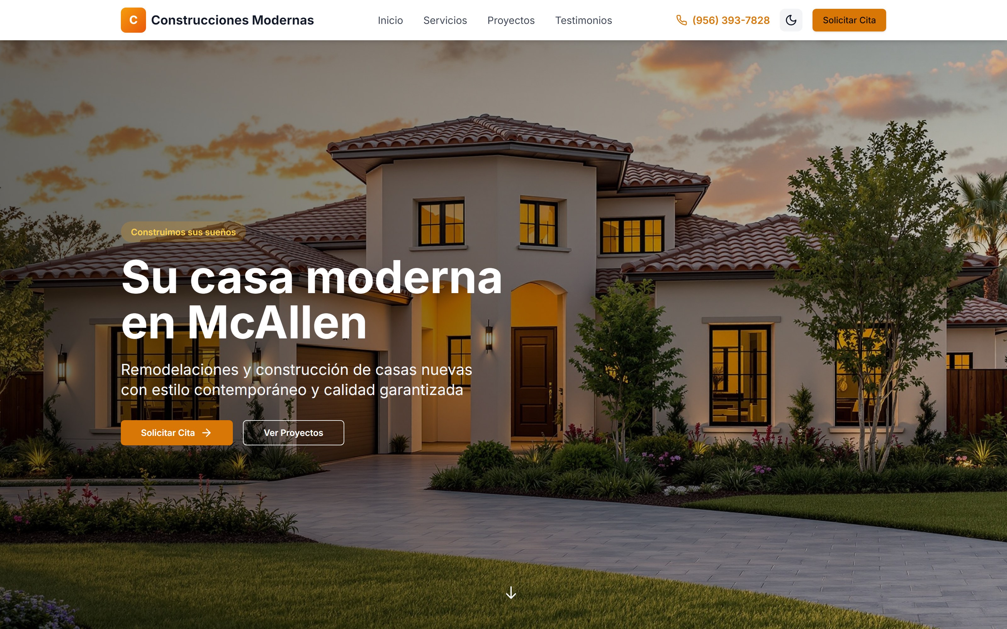 Home construction company website