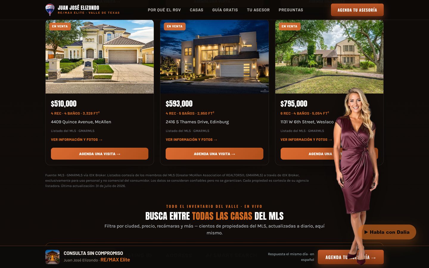 Casas RGV website