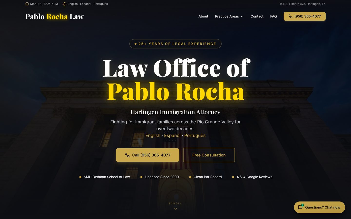 Immigration Law Firm website