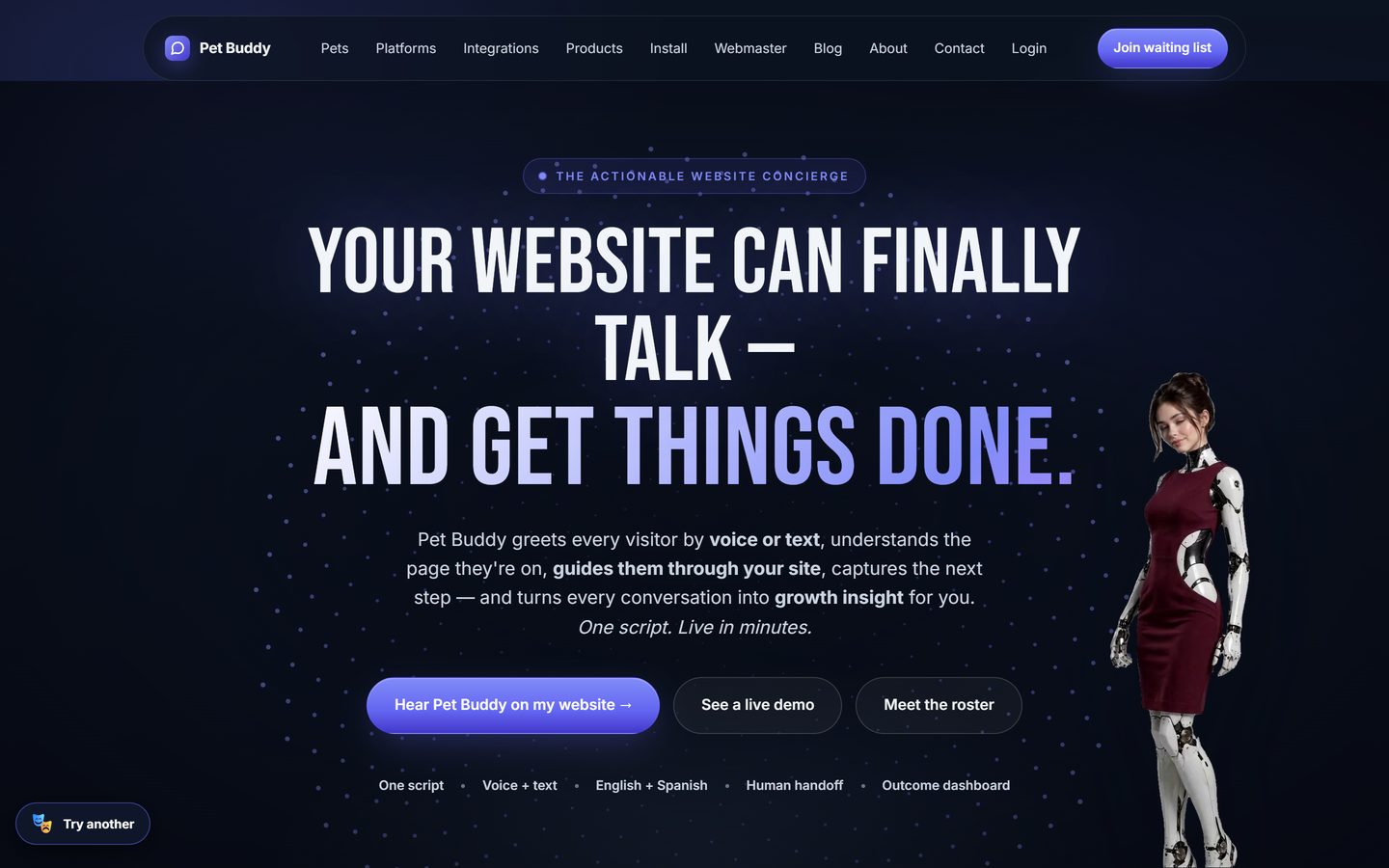 Pet Buddy Concierge website