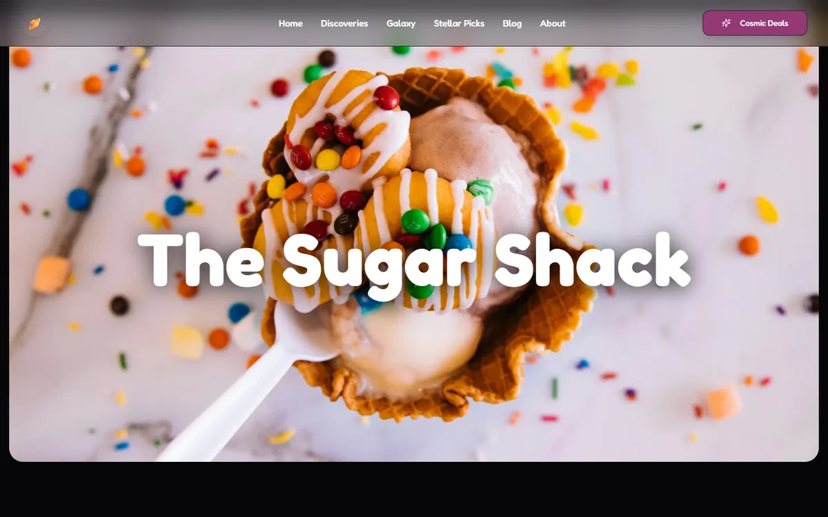 The Sugar Shack website home page